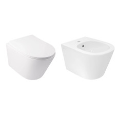 Qtap Комплект Swan 2 в 1: унітаз підвісний Rimless + біде підвісне