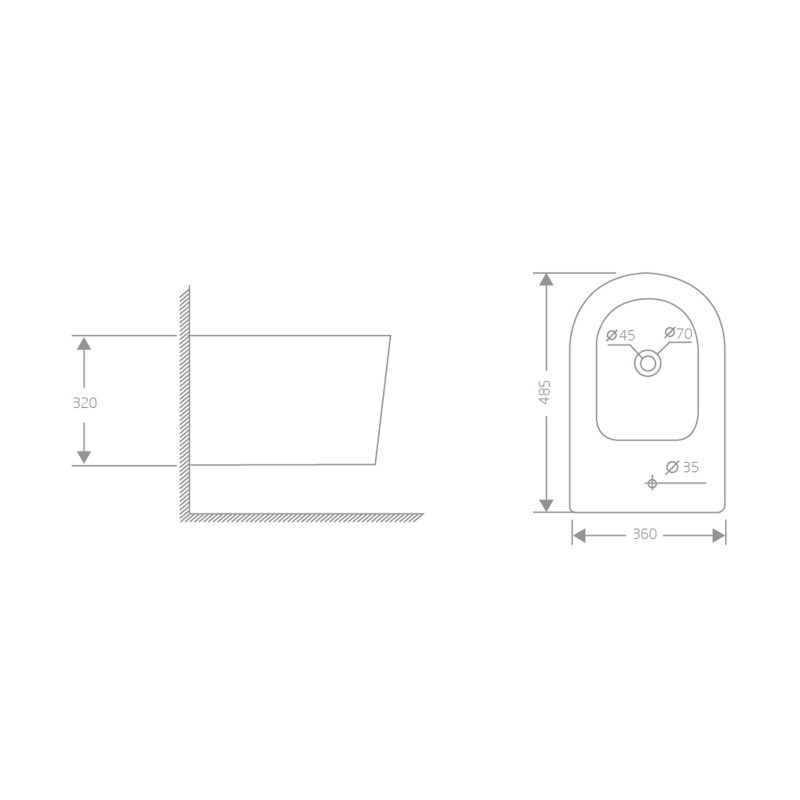 Біде підвісне Qtap Swan 485х360х320 мм, White QT16555379W SD00054236