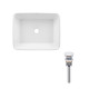Qtap Комплект Tern: Раковина накладна прамокутна 475х370х140 мм White + Донний клапан PU02