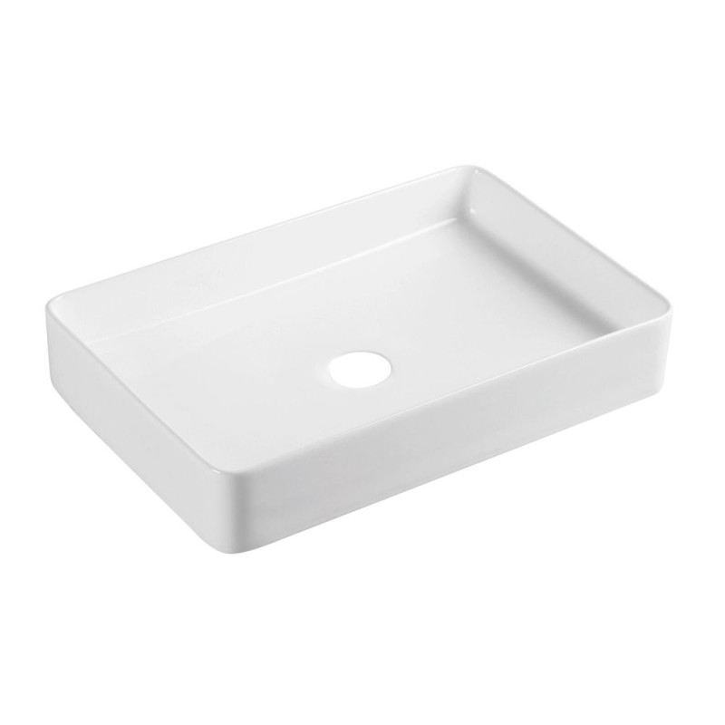 Qtap Комплект Tern: Раковина накладна прамокутна 600x405x110 мм WHITE + Донний клапан PU02