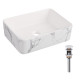 Раковина накладна Qtap Tern 480x370x135 мм, Marble, прямокутна, з донним клапаном QT17116069MR SD00054303