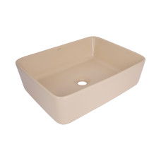 Раковина накладна Qtap Tern 480x370x135 мм, Beige, прямокутна, з донним клапаном QT17116069SB SD00054302