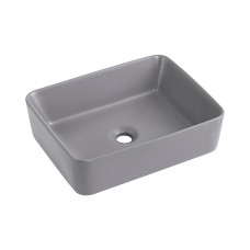 Раковина накладна Qtap Tern 480x370x135 мм, Stone grey, прямокутна, з донним клапаном QT17116069SG SD00054301
