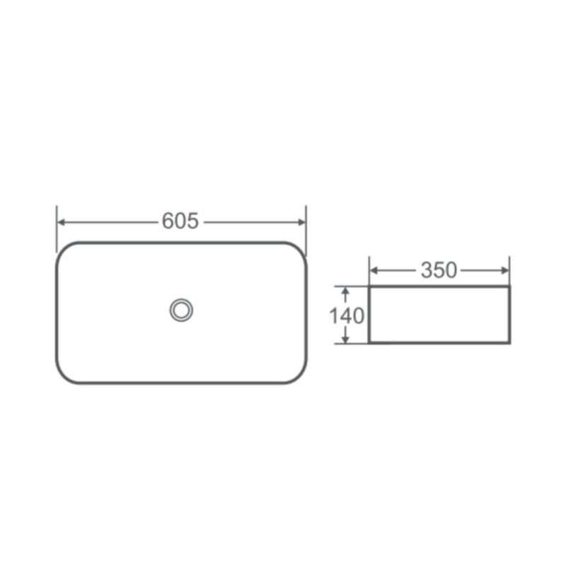 Qtap Раковина-чаша Tern 605x350x140 White QT17112270WN