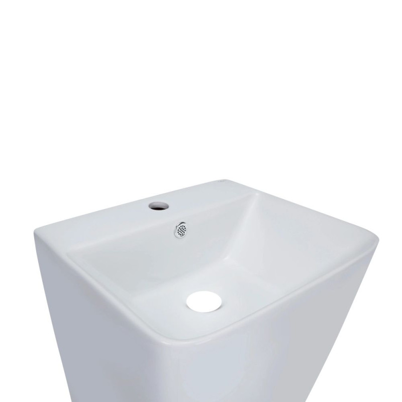 Qtap Комплект Tern: Раковина напольна моноблок 440х380х830 мм White + Донний клапан PU02O