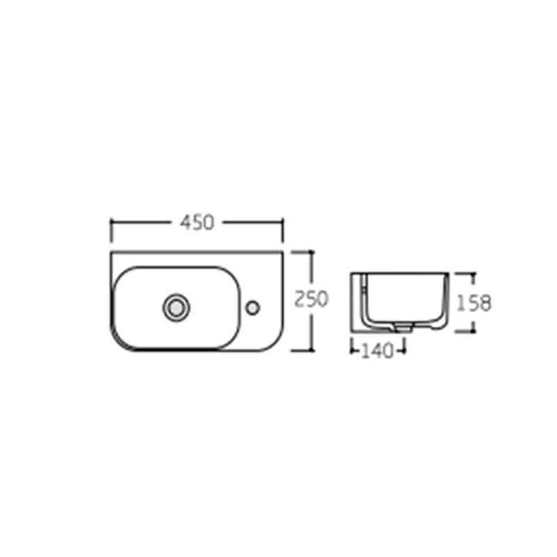 Qtap Раковина Tern 450х260х155 White QT17115117LWN
