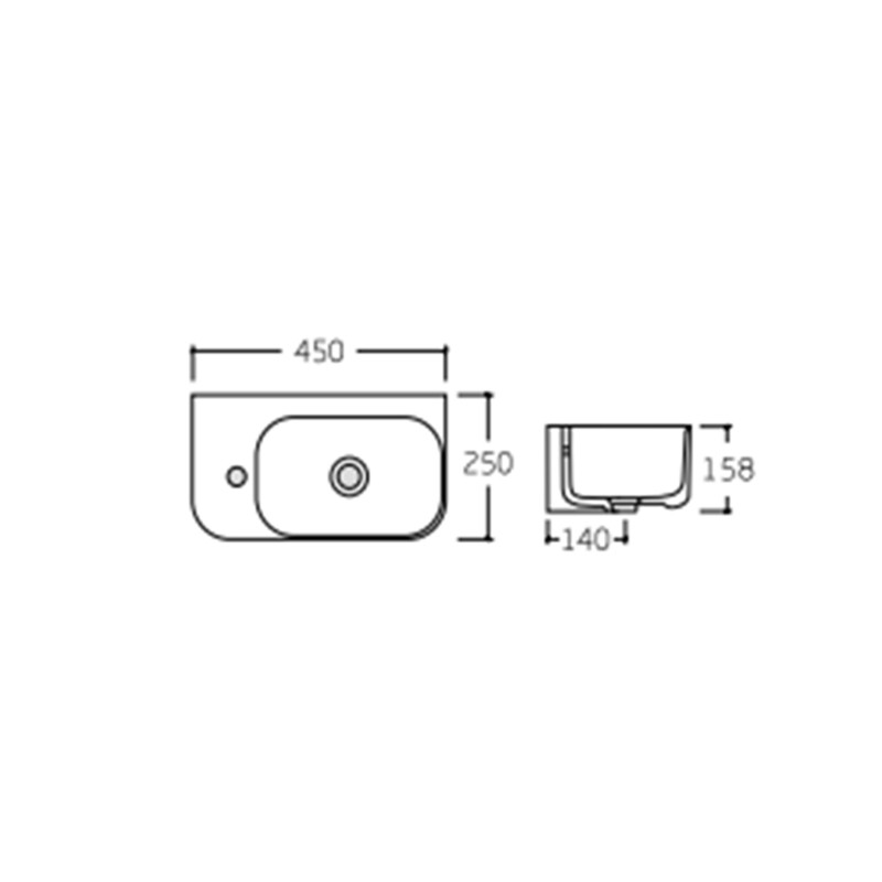 Qtap Раковина Tern 450х260х155 White QT17115117RWN