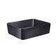 Qtap Комплект Tern: Раковина накладна прамокутна 475х370х140 мм Matt Black + Донний клапан PU03