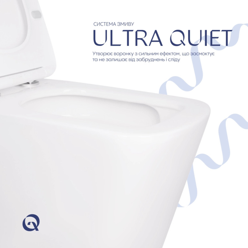 Готове рішення для ванної кімнати: Унітаз напольний Tern Ultra Quiet QT17223303AW + інсталяція QT0122490S+ клавіша QT0111M08V1384W