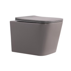 Унітаз підвісний Tern Ultra Quiet 490×365×325 мм, Stone Grey, з сидінням Slim Duroplast / Soft-close / Quick Release QT17332303ASSG Qtap SD00054289