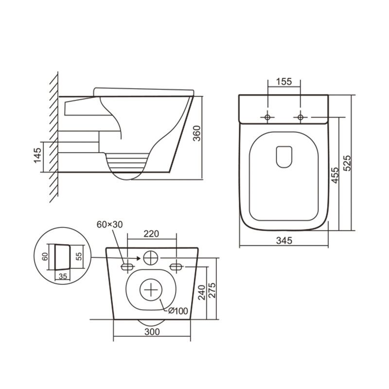 Qtap Унітаз підвісний Tern Ultra Quiet безобідковий з сидінням Soft-close WHITE QT17332303AW