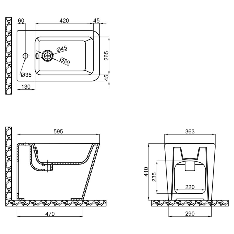 Qtap Біде підлогове Tern 560х360х400 White QT1744003CW