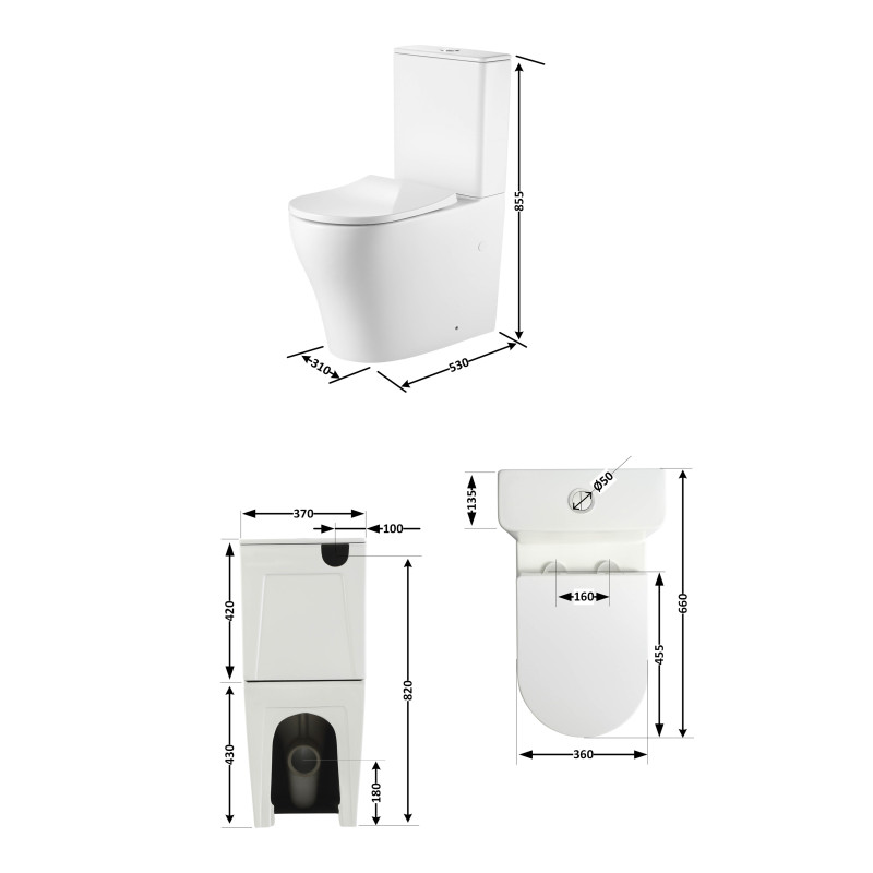 Qtap Унітаз підлоговий Virgo Ultra Quiet безобідковий з сидінням Soft-close WHITE QT18226092AW