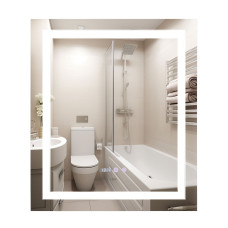 Qtap Дзеркало Mideya 700х800 з LED-підсвічуванням Touch, з антизапотіванням, з годинником, димером, рег. яскравості QT2078DCF7080W