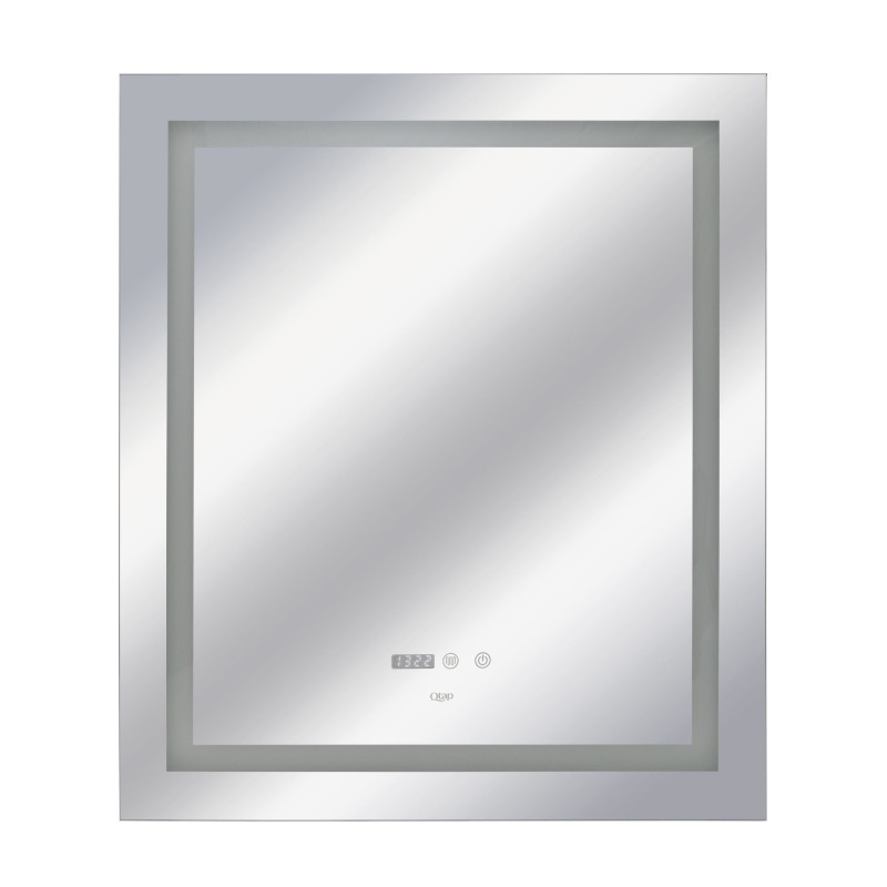Qtap Дзеркало Mideya 700х800 з LED-підсвічуванням Touch, з антизапотіванням, з годинником, димером, рег. яскравості QT2078DCF7080W