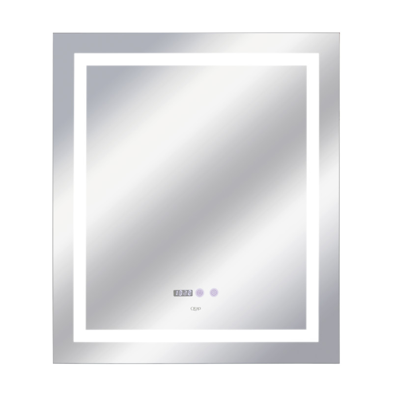 Qtap Дзеркало Mideya 700х800 з LED-підсвічуванням Touch, з антизапотіванням, з годинником, димером, рег. яскравості QT2078DCF7080W