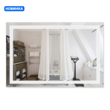Qtap Дзеркало Mideya (DC-F613) 1200х800 з LED-підсвічуванням Touch, з антизапотіванням, з годинником, димером, рег. яскравості QT2078F613W
