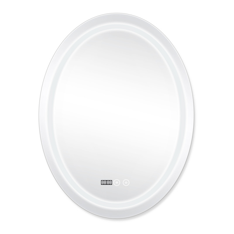 Qtap Дзеркало Mideya (DC-F801) 600х800 з LED-підсвічуванням Touch, з антизапотіванням, з годинником, димером, рег. яскравості QT2078F801W