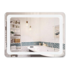 Qtap Дзеркало Mideya (DC-F908) 800х600 з LED-підсвічуванням Touch, з антизапотіванням, з годинником, димером, рег. яскравості QT2078F908W