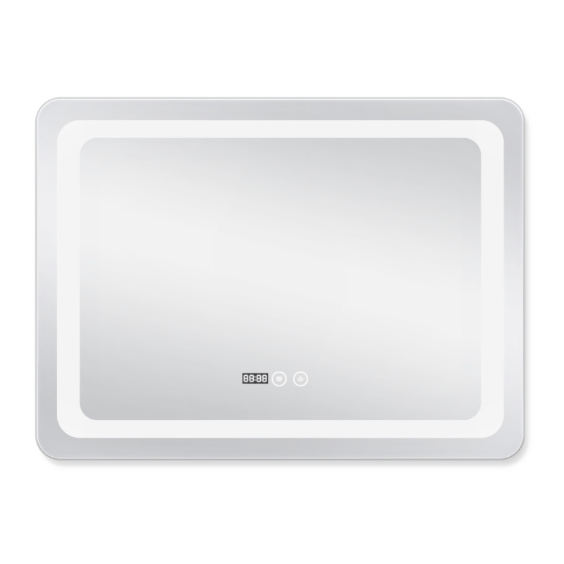 Qtap Дзеркало Mideya (DC-F908) 800х600 з LED-підсвічуванням Touch, з антизапотіванням, з годинником, димером, рег. яскравості QT2078F908W