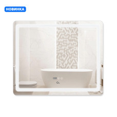 Qtap Дзеркало Mideya (DC-F910) 1000х800 з LED-підсвічуванням Touch, з антизапотіванням, з годинником, димером, рег. яскравості QT2078F910W