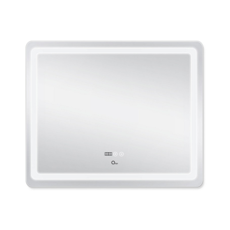 Qtap Дзеркало Mideya (DC-F910) 1000х800 з LED-підсвічуванням Touch, з антизапотіванням, з годинником, димером, рег. яскравості QT2078F910W