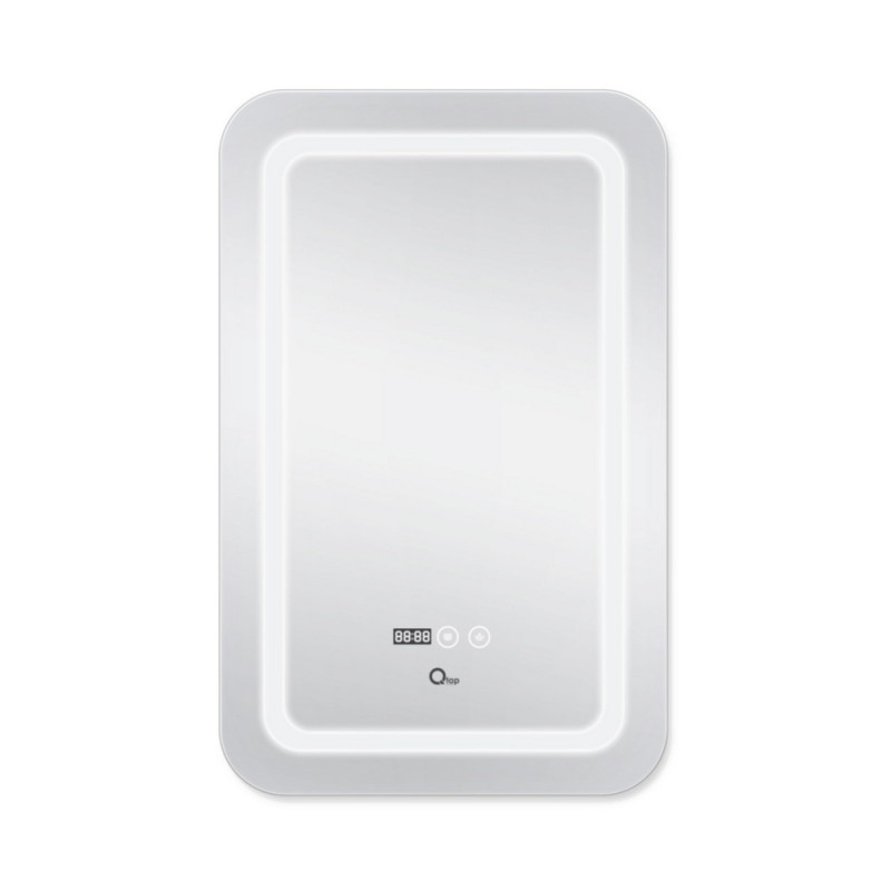 Qtap Дзеркало Mideya (DC-F911) 500х800 з LED-підсвічуванням Touch, з антизапотіванням, з годинником, димером, рег. яскравості QT2078F911W