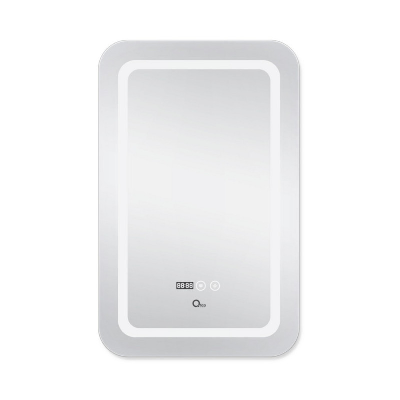 Qtap Дзеркало Mideya (DC-F911) 500х800 з LED-підсвічуванням Touch, з антизапотіванням, з годинником, димером, рег. яскравості QT2078F911W