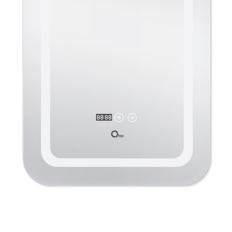 Qtap Дзеркало Mideya (DC-F911) 500х800 з LED-підсвічуванням Touch, з антизапотіванням, з годинником, димером, рег. яскравості QT2078F911W