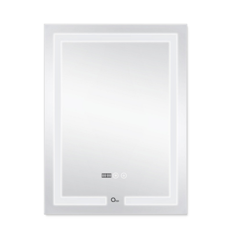Qtap Дзеркало Mideya (DC-F936) 500х800 з LED-підсвічуванням Touch, з антизапотіванням, з годинником, димером, рег. яскравості QT2078F936W