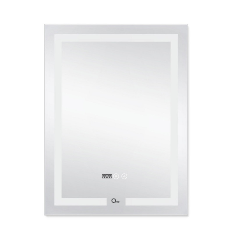 Qtap Дзеркало Mideya (DC-F936) 500х800 з LED-підсвічуванням Touch, з антизапотіванням, з годинником, димером, рег. яскравості QT2078F936W