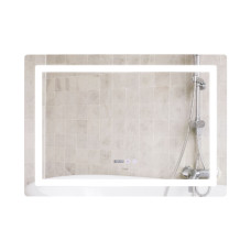 Qtap Дзеркало Mideya 1000х700 з LED-підсвічуванням Touch, з антизапотіванням, з годинником, димером, рег. яскравості QT2078NCF10070W