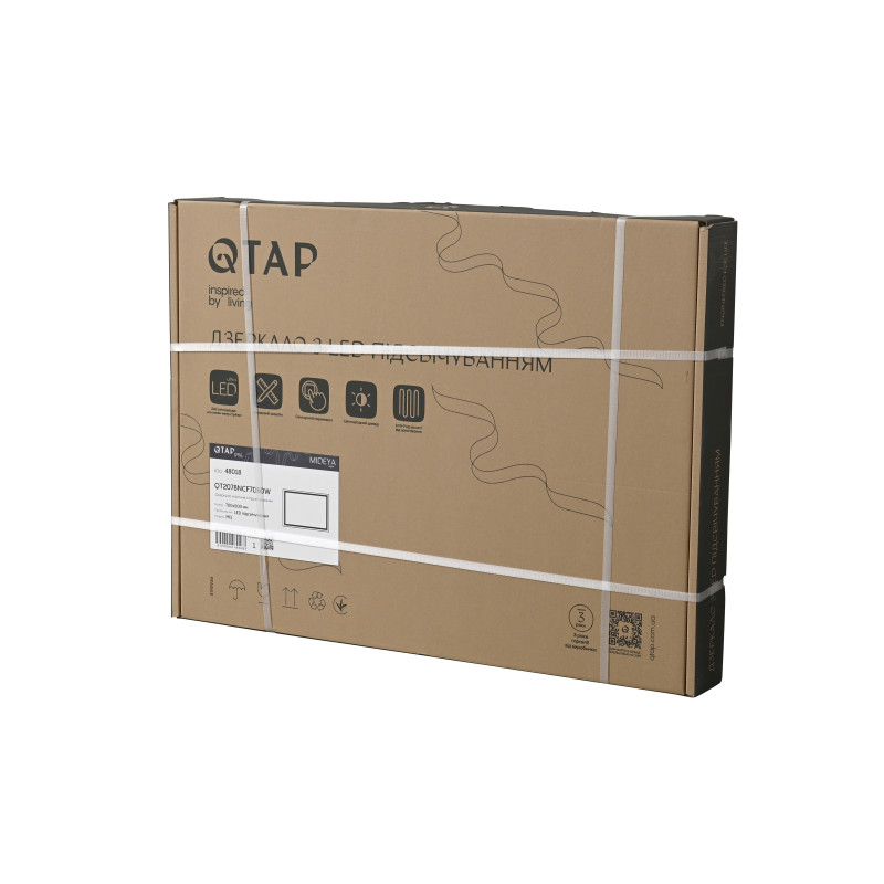 Дзеркало Qtap Mideya (DC-F613) 700х500 з LED-підсвічуванням Touch, з антизапотіванням, димером QT2078NCF7050W SD00054142