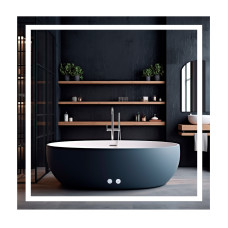 Дзеркало Qtap Mideya (MI1) 800x800 з LED-підсвічуванням Touch, з антизапотіванням, димером, рег. яскравості QT2078NCF808048477 SD00054601