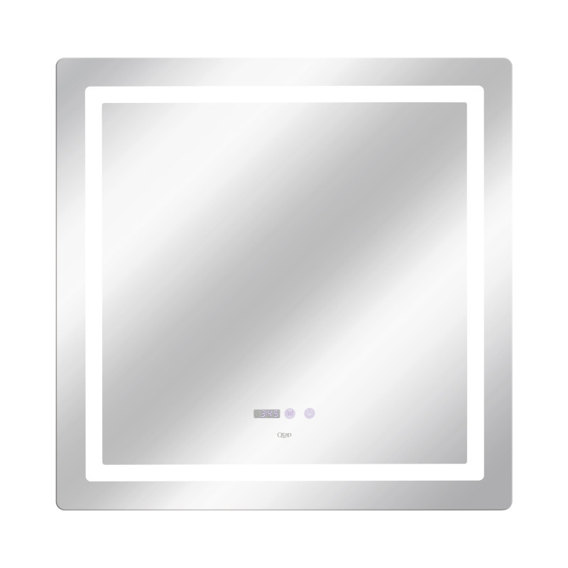 Qtap Дзеркало Mideya 800x800 з LED-підсвічуванням Touch, з антизапотіванням, з годинником, димером, рег. яскравості QT2078NCF8080W