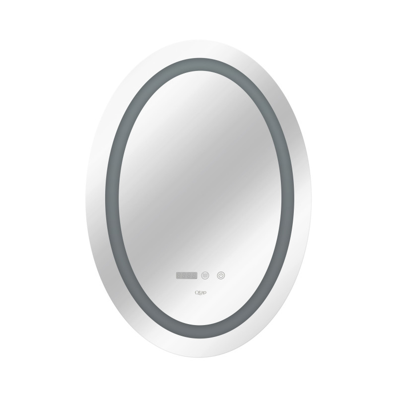 Qtap Дзеркало Mideya 500х700 з LED-підсвічуванням Touch, з антизапотіванням, з годинником, димером, рег. яскравості QT2078NCR5070W