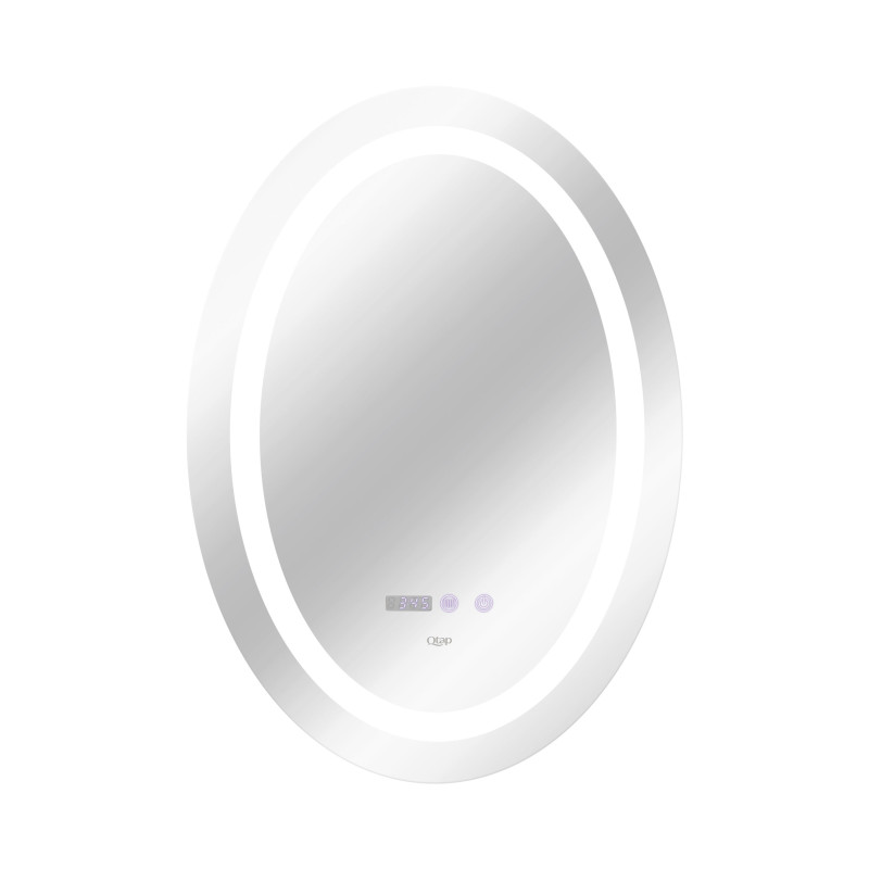 Qtap Дзеркало Mideya 500х700 з LED-підсвічуванням Touch, з антизапотіванням, з годинником, димером, рег. яскравості QT2078NCR5070W