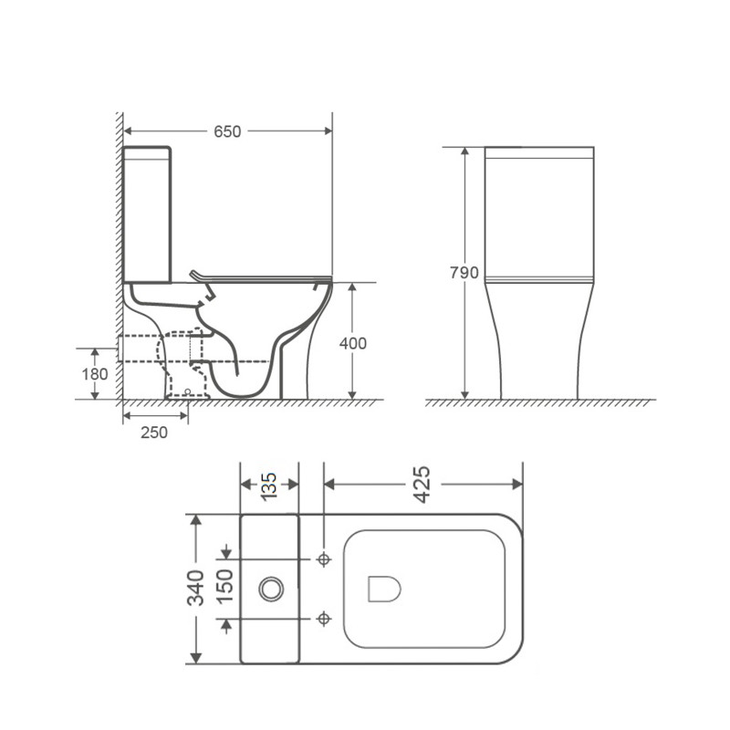 Qtap Унітаз-компакт Presto Quadro безободковий з сидінням Soft-close QT24221215AW