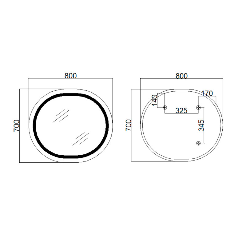 Qtap Дзеркало Gemini 800х700 з LED-підсвічуванням Touch, з антизапотіванням, з димером, рег. темп. кольору (3000-6500K) Reverse QT2578R8070
