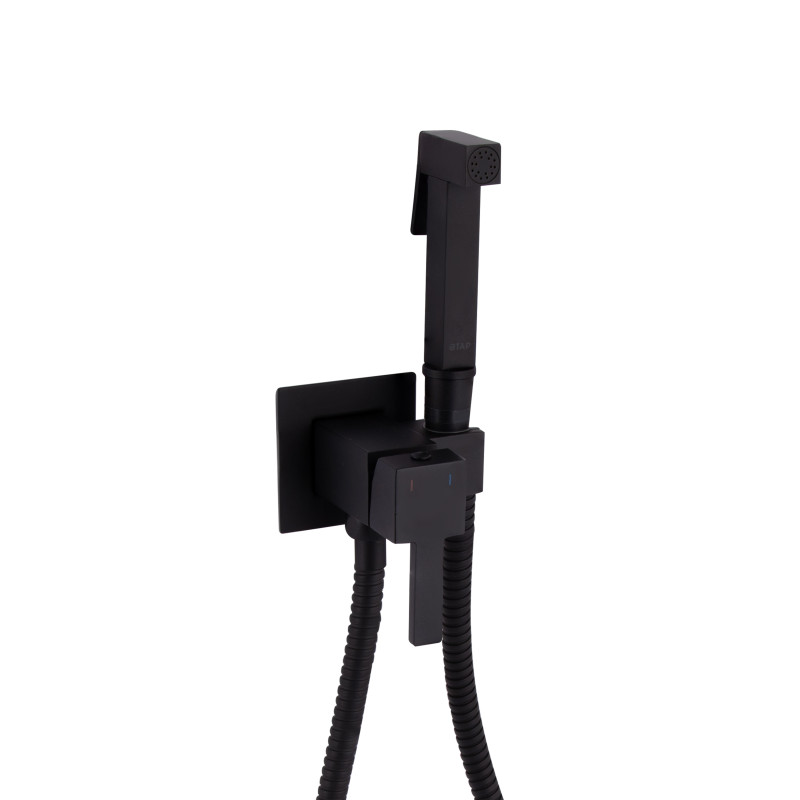 Qtap Набор для гігієнічного душу Inspai-Varius прямокутний QT259710842859NB Black Matt