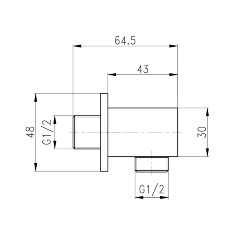 Акційний набір Qtap 1+1=3: Підключення для шланга Spojeni Matt Black, прямокутне QT809810842857NB SD00056276