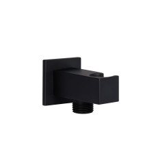 Qtap Підключення з тримачем для шланга Spojeni прямокутне QTCRBBH025 Black Matt