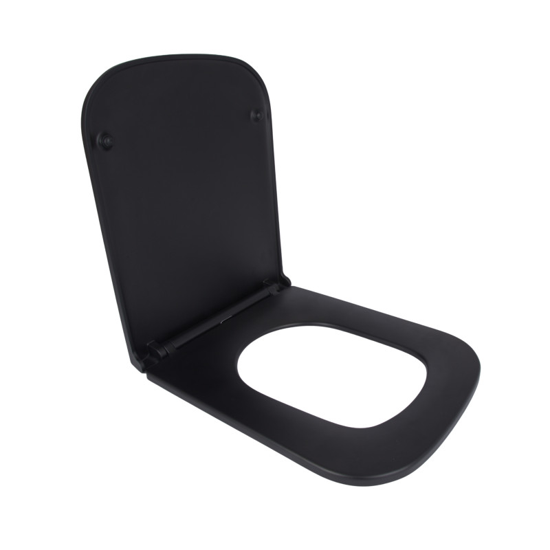 Сидіння для унітаза Qtap Tern 420х340х35 мм, Matt Black, з мікроліфтом, Slim Duroplast, Quick Release QT99HY2322MB SD00051482