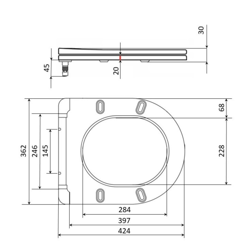 Сидіння для унітаза (Grand) 425х363х30 мм, White, з мікроліфтом Slim Duroplast, Quick Relase Qtap SD00053194