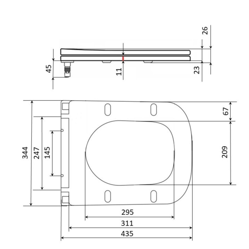Сидіння для унітаза підлогового (Stenava) 435×345×30 мм, White, з мікроліфтом, Slim Duroplast, Quick Release QT99SC8303W Qtap SD00053190