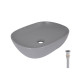 Раковина накладна Qtap Aquarius 470x380x120 мм, Stone grey, прямокутна, з донним клапаном QTAQA188SG49780 SD00055904