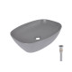 Раковина накладна Qtap Cardinal 500х380х140 мм, Stone grey, прямокутна, з донним клапаном QTCAR188SG49824 SD00055948