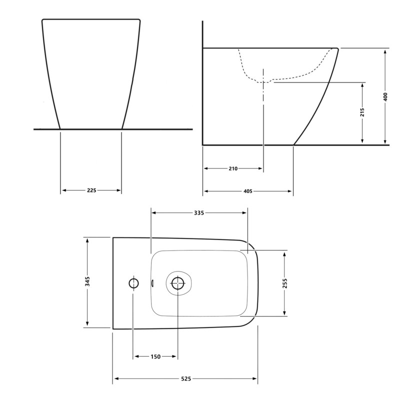 Біде підлогове Qtap Cardinal 520×345×400 мм, White QTCAR29W49031 SD00055155