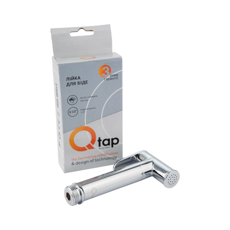 Qtap Лійка для гігієнічного душу Rucni округла QTCRMB020 Chrome (Bidet)