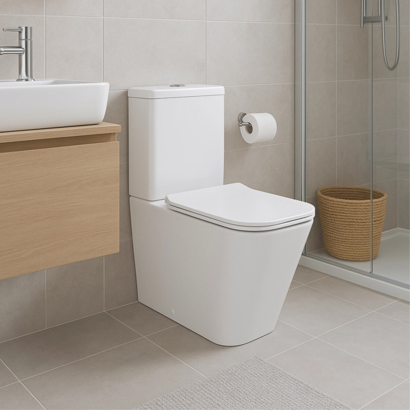 Унітаз підлоговий Qtap Crow Eco безобідковий з сідінням Soft-close QTCRO27W48750 SD00054874